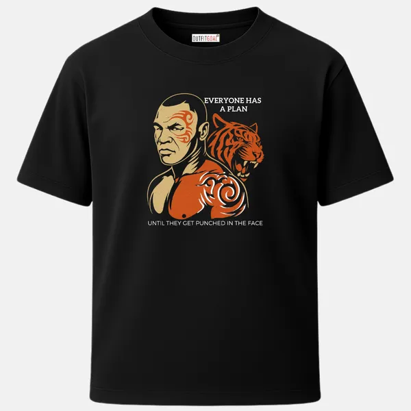 _Regular_Unisex_Black_Graphics_T-Shirt,_Realistic_fighter_portrait_with_tiger_motif_and_quote_everyone_has_a_plan_until_they_get_punched_in_the_face_|_SPORTS_MODE