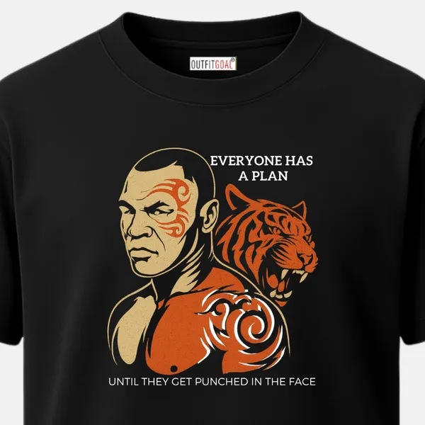 _Regular_Unisex_Black_Graphics_T-Shirt,_Realistic_fighter_portrait_with_tiger_motif_and_quote_everyone_has_a_plan_until_they_get_punched_in_the_face_|_SPORTS_MODE