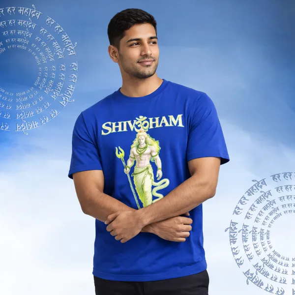 Outfitgoal_Regular_Unisex_Royal_Blue_Graphics_T-Shirt,_Shivoham_Graphic_T-Shirt_in_Royal_blue_color_with_bold_Shiva_illustration_for_Maha_Shivratri_devotees_|_GRAPHICS_MODE