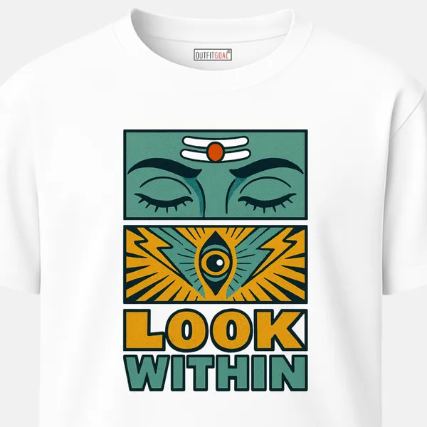 _Regular_Unisex_White_Graphics_T-Shirt,_Abstract_shiva_eyes_third_eye_om_symbol_look_within_text_|_TRAVEL_MODE