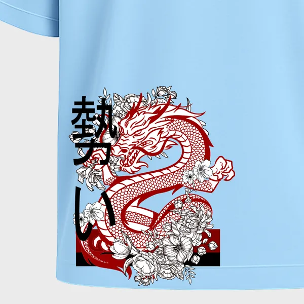 _Oversize_Unisex_Sky_Graphics_T-Shirt,_dragon_with_crisp_scales_wrapped_in_peony_lily_florals,_bold_tattoo-style_line_illustration_|_GRAPHICS_MODE