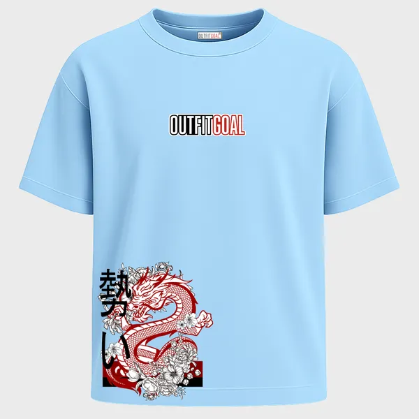 _Oversize_Unisex_Sky_Graphics_T-Shirt,_dragon_with_crisp_scales_wrapped_in_peony_lily_florals,_bold_tattoo-style_line_illustration_|_GRAPHICS_MODE