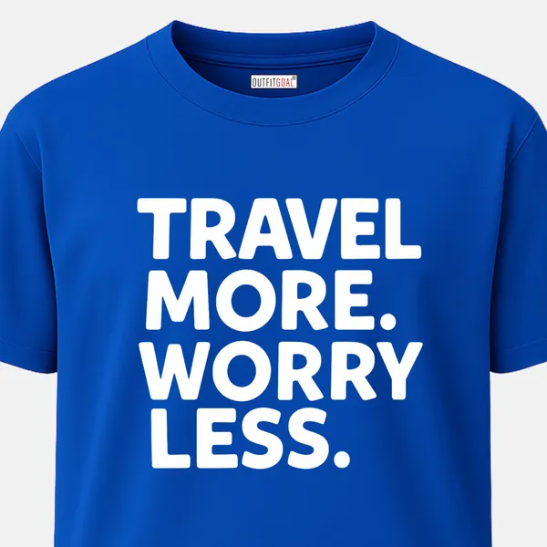 _Regular_Unisex_Royal_Blue_Graphics_T-Shirt,_Bold_block_text_“TRAVEL_MORE._WORRY_LESS.”_arranged_in_stacked_alignment;_clean_minimal_motivational_typography_for_wanderers._|_TRAVEL_MODE