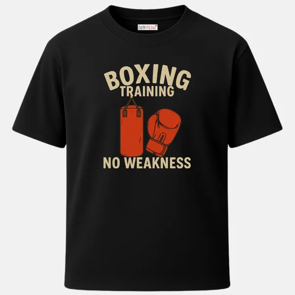 _Regular_Unisex_Black_Graphics_T-Shirt,_Punching_bag_and_glove_design_with_no_weakness_|_SPORTS_MODE