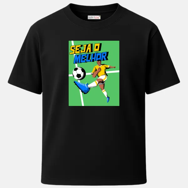 _Regular_Unisex_Black_Graphics_T-Shirt,_Player_in_yellow_blue_uniform_bold_text_seja_o_melhor_be_the_best_|_SPORTS_MODE