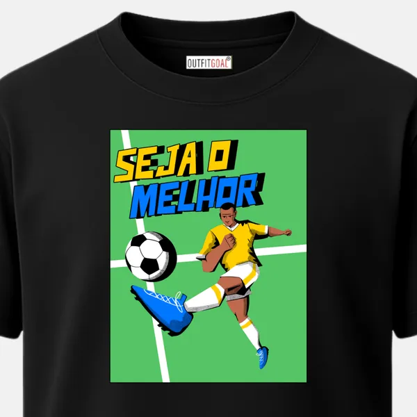 _Regular_Unisex_Black_Graphics_T-Shirt,_Player_in_yellow_blue_uniform_bold_text_seja_o_melhor_be_the_best_|_SPORTS_MODE