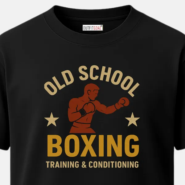 _Regular_Unisex_Black_Graphics_T-Shirt,_Bold_old_school_boxing_training_conditioning_design_with_stars_|_SPORTS_MODE
