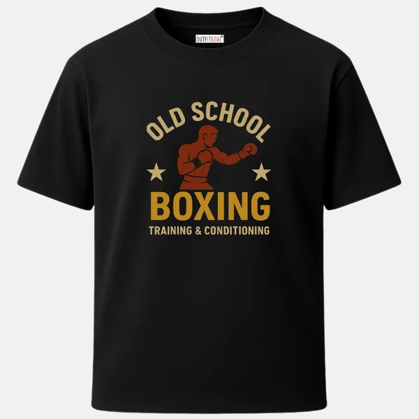 _Regular_Unisex_Black_Graphics_T-Shirt,_Bold_old_school_boxing_training_conditioning_design_with_stars_|_SPORTS_MODE