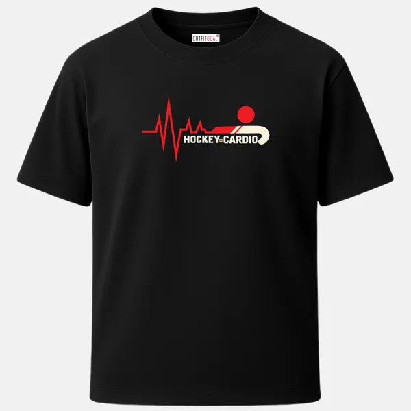_Regular_Unisex_Black_Graphics_T-Shirt,_Stylized_red_heartbeat_line_forming_hockey_stick_shape_with_bold_text_hockey_cardio_minimal_and_energetic_|_SPORTS_MODE