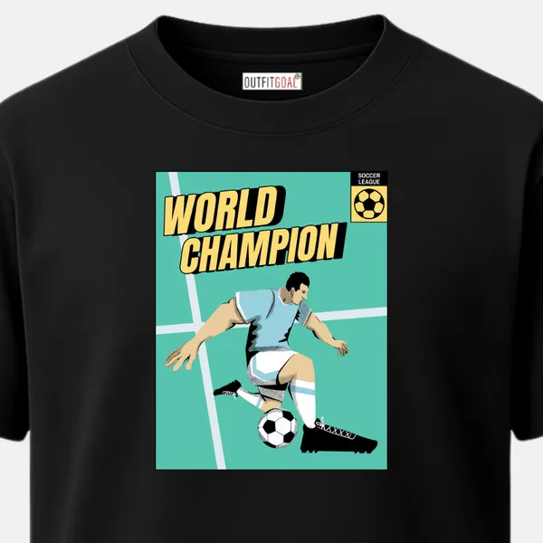 _Regular_Unisex_Black_Graphics_T-Shirt,_Soccer_player_mid_kick_vintage_world_champion_text_|_SPORTS_MODE
