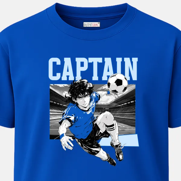 _Regular_Unisex_Royal_Blue_Graphics_T-Shirt,_Anime_style_footballer_in_blue_jersey_with_stadium_backdrop_|_SPORTS_MODE