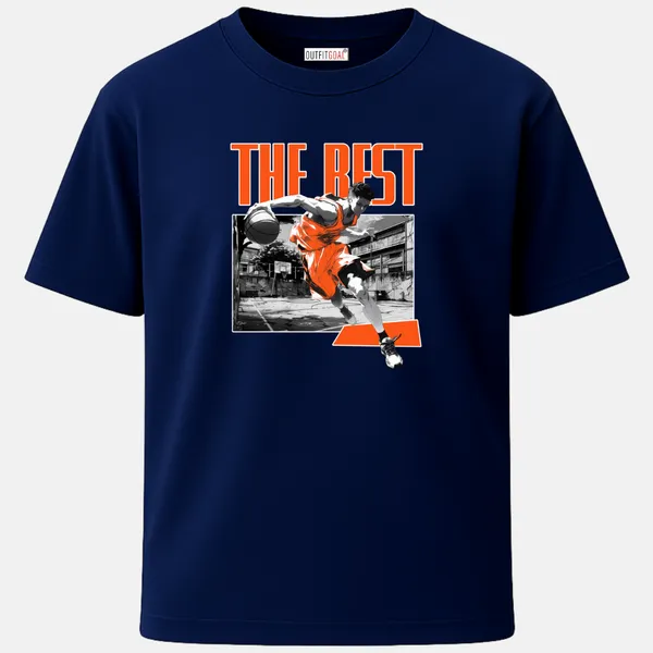 _Regular_Unisex_Navy_Graphics_T-Shirt,_Dynamic_basketball_player_in_motion_with_bold_type_art_the_best_street_court_background_anime_style_|_SPORTS_MODE