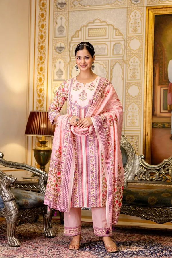 Pink_Block_Print_Handwork_Cotton_3-Piece_Suit