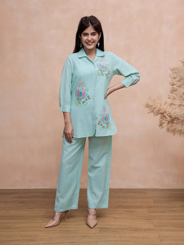 Blue_long_shirt_and_pant_set_with_embroidery_detail