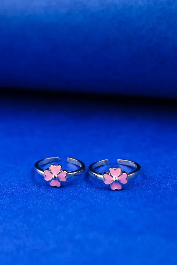 Pink_Petal_Silver_925_Adjustable_Trendy_Toe_Ring_For_Women