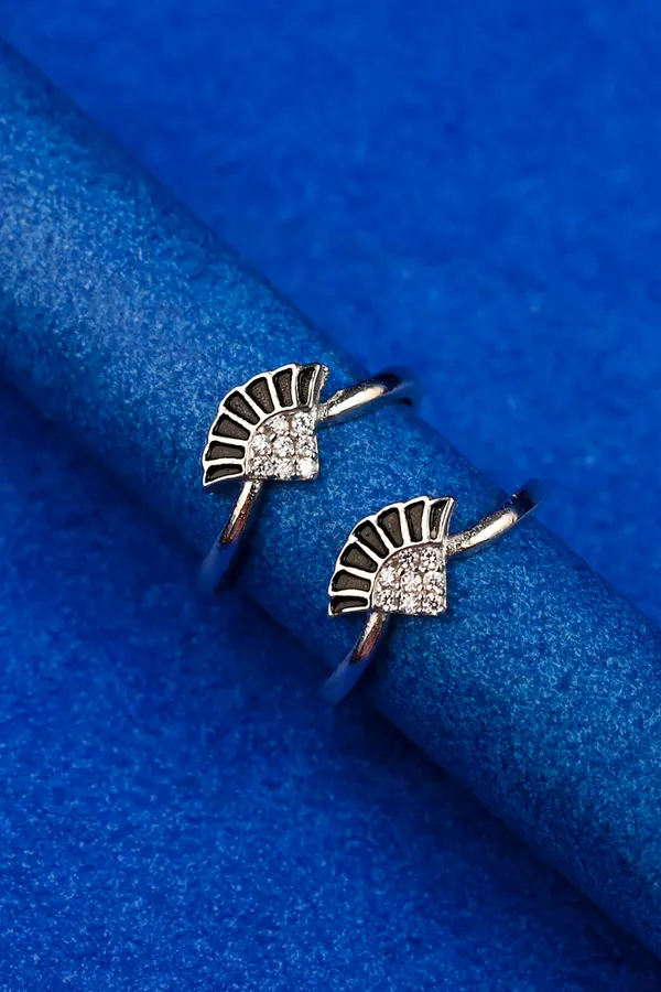 Black_Fan_Crystal_Silver_925_Adjustable_Trendy_Toe_Ring_For_Women