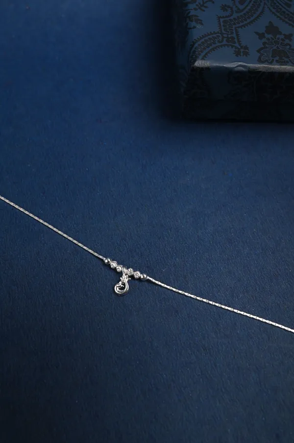 Bird_Drop_Bead_925_Silver_Single_Anklet_for_Girls