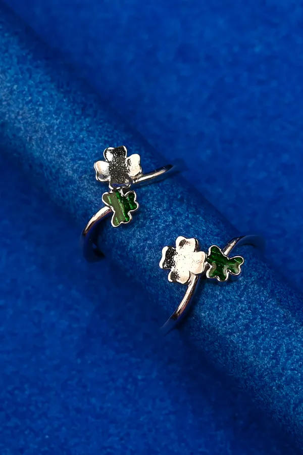 Lucky_Clover_Silver_925_Adjustable_Trendy_Toe_Ring_For_Women