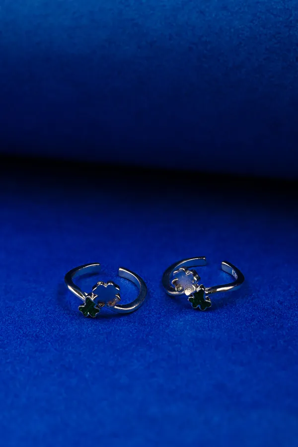 Lucky_Clover_Silver_925_Adjustable_Trendy_Toe_Ring_For_Women