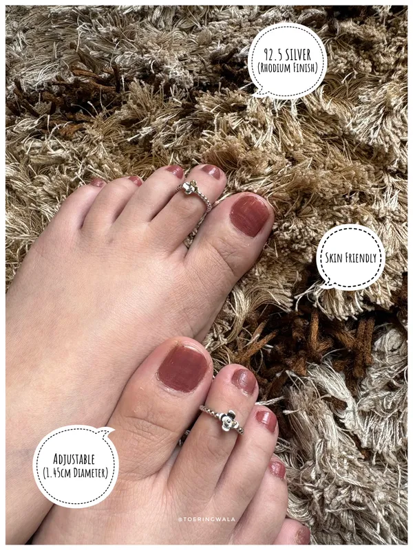 Sweet_Flower_Bead_Silver_925_Adjustable_Trendy_Toe_Ring_For_Women