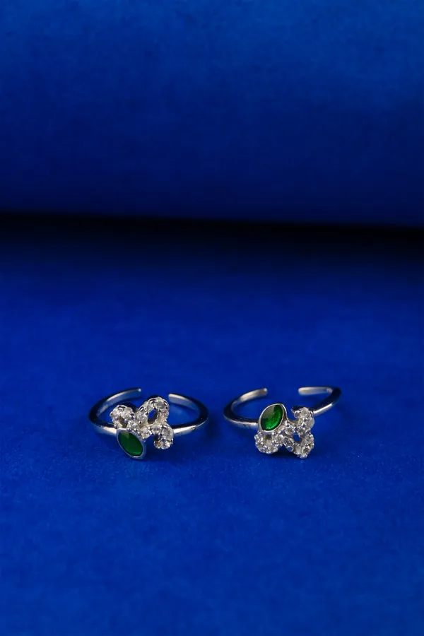 Green_Elegance_Silver_925_Adjustable_Trendy_Toe_Ring_For_Women