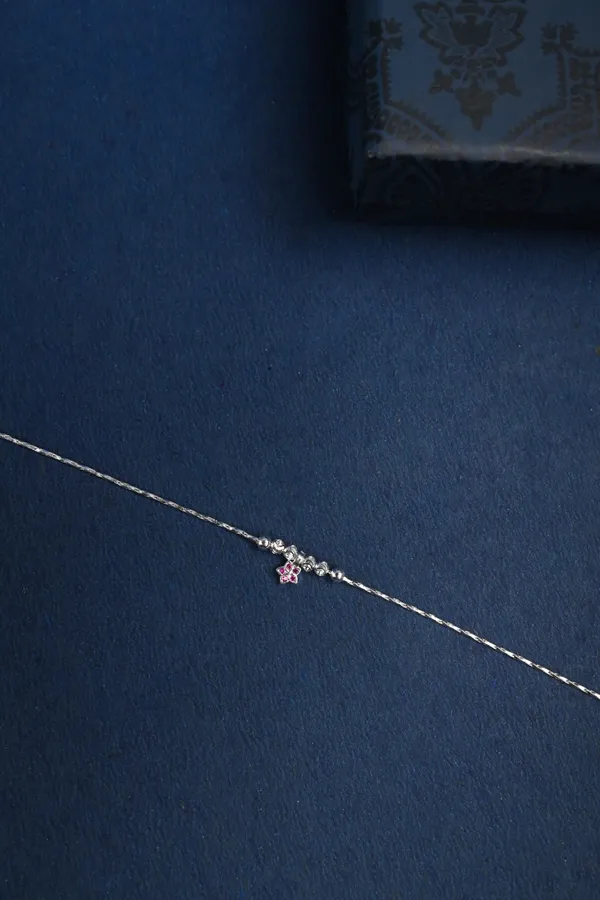 Star_Charm_Bead_925_Silver_Single_Anklet_for_Girls