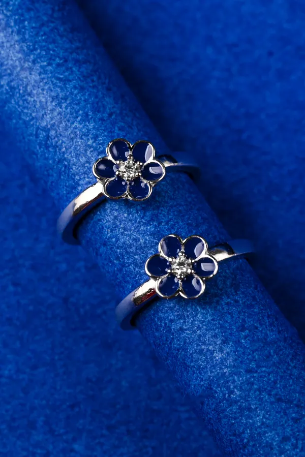 Blue_Daisy_Silver_925_Adjustable_Trendy_Toe_Ring_For_Women