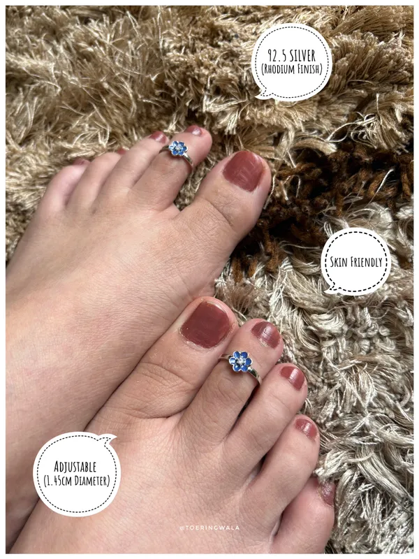 Blue_Daisy_Silver_925_Adjustable_Trendy_Toe_Ring_For_Women