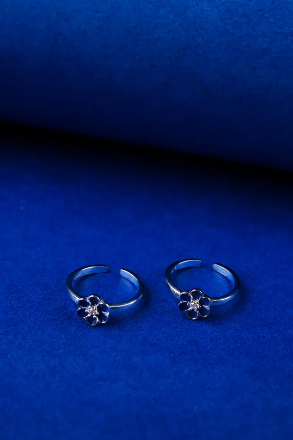 Blue_Daisy_Silver_925_Adjustable_Trendy_Toe_Ring_For_Women