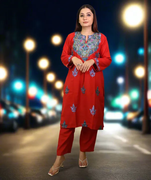 Co_Ord_Set_Red_Aari_Embroidered_Ruby_Cotton
