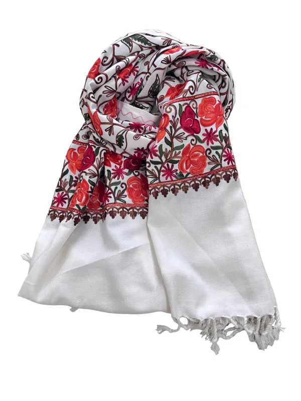 White_Embroidered_Shawl_Aari_Embroidered_Kashmiri_Woolen_Shawl_Ladies_Shawl_Default_Title