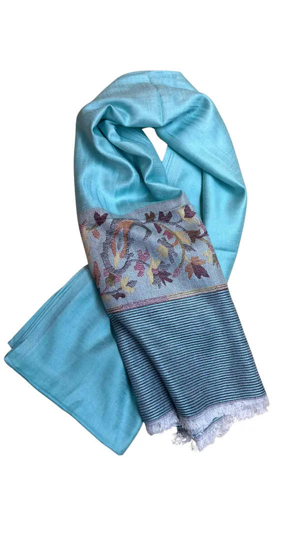 Blue_Teal_Kashmiri_Stole_Kani_Paaldaar_Self_Woven_Kani_Tussar_Silk_Stole_Default_Title