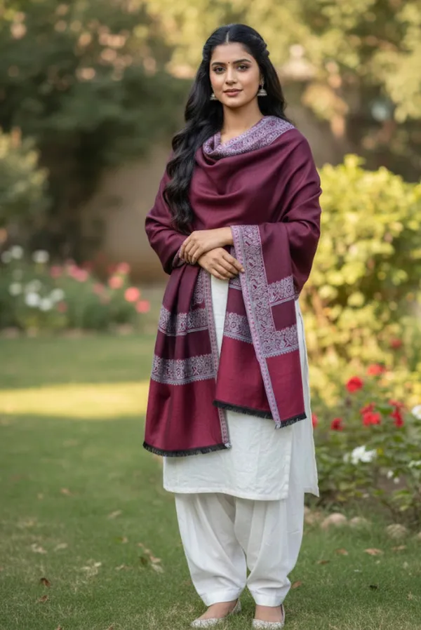 Feather_Soft_Magenta_Kashmiri_Stole_Self_Woven_Tussar_Silk_Stole_Default_Title