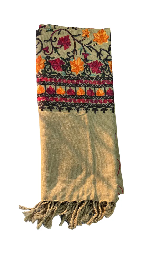Brown_Multi_Embroidered_Kashmiri_Stole_Aari_Embroidered_Default_Title