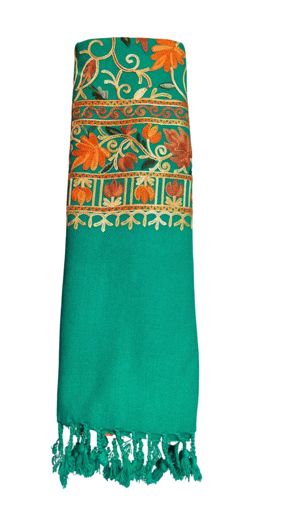 Parrot_Green_Multi_Embroidered_Kashmiri_Shawl_Aari_Embroidered_Ladies_Shawl_Default_Title