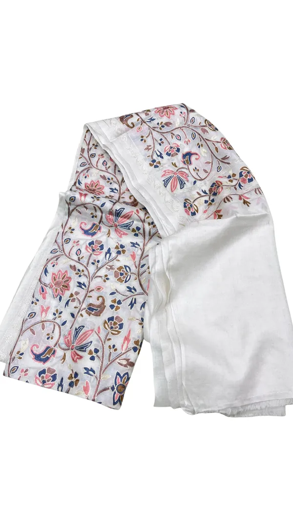 Craftique_Premium_Soft_Wool_Kalamkaari_Stole_Pink_Blue_Flower_Pattern_White_Base_Default_Title