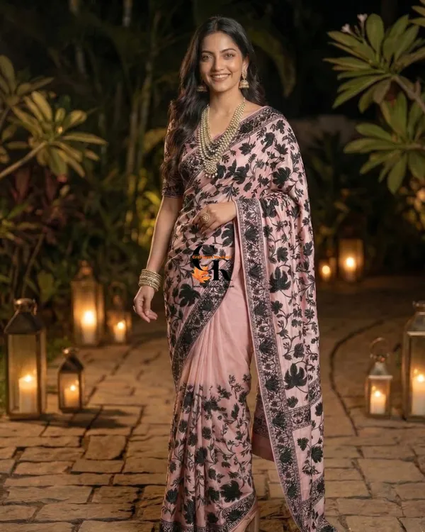 Designer_Georgette_Saree_And_Blouse_Set_Aari_Embroidered_Light_Pink_Base_Black_Embroidered_Motifs_Default_Title