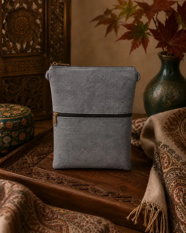 Four_Zipper_Kashmiri_Embroidered_Velvet_Pouch_Steel_Grey_Default_Title