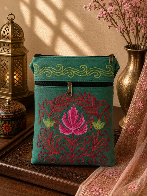 Emerald_Green_Kashmiri_Aari_Embroidered_Utility_Sling_Pouch_Default_Title