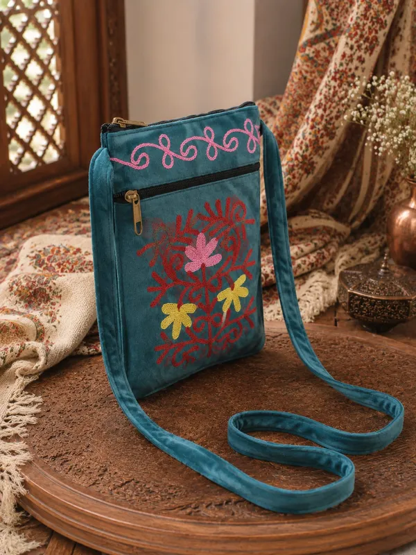 Craftique_Kashmiri_Embroidered_Sling_Bag_Deep_Teal_Default_Title