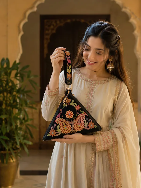 Signature_Aari_Triangle_Potli_Bag_Floral_Embroidery_Black_Default_Title
