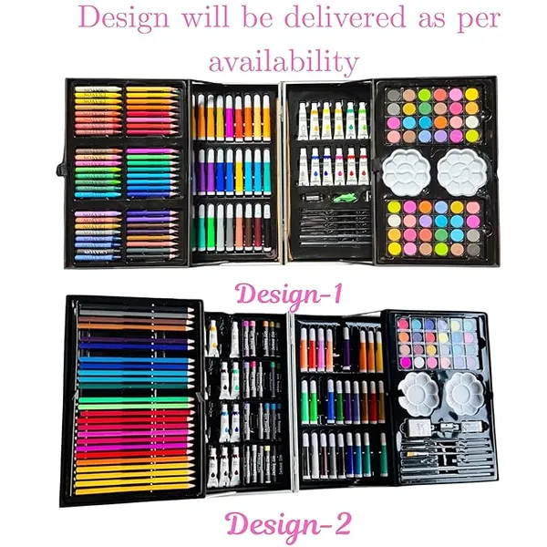 145_Pieces_Drawing_Kit_with_Colour_Pencils,_Oil_Pastels,_Paint_Brushes,_Unicorn_Theme_Art_Set