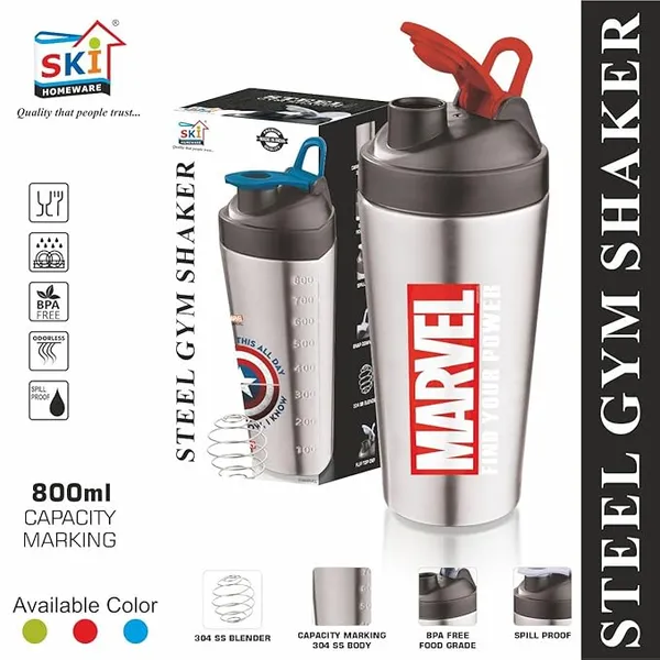 SKI_Steel_Gym_Shaker_Marvel_Red