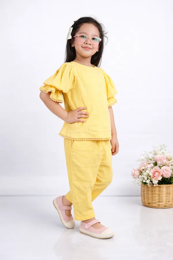 Yellow_Cotton_Double_Cloth_Coord_Set_For_Girls