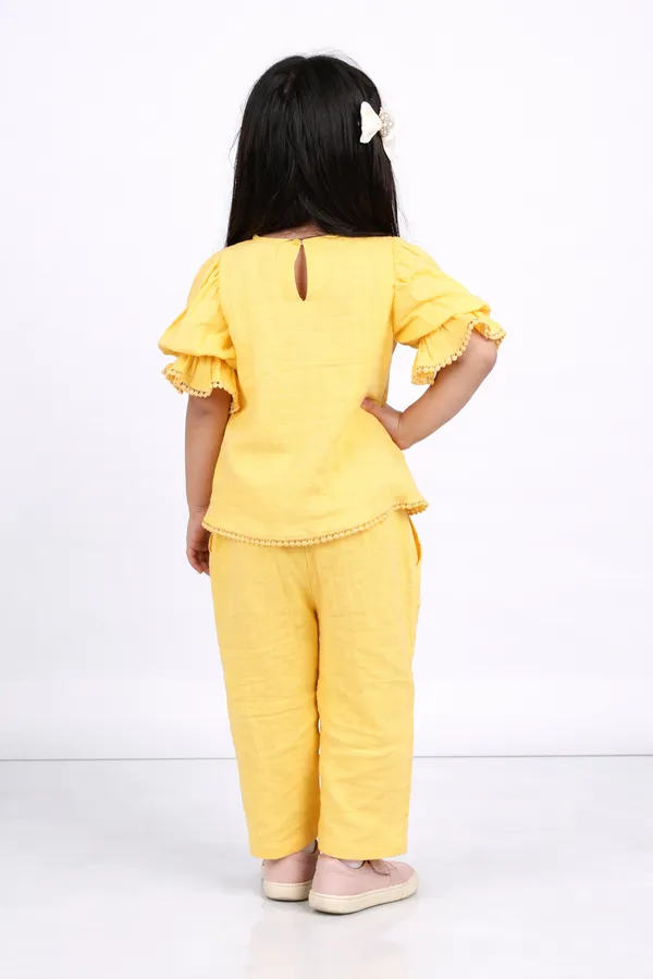Yellow_Cotton_Double_Cloth_Coord_Set_For_Girls