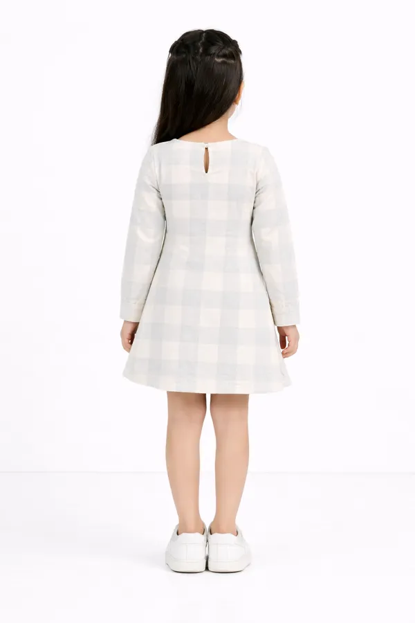 Grey_Cotton_/_Check_Dress_For_Girls