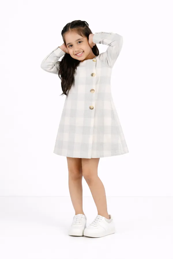 Grey_Cotton_/_Check_Dress_For_Girls