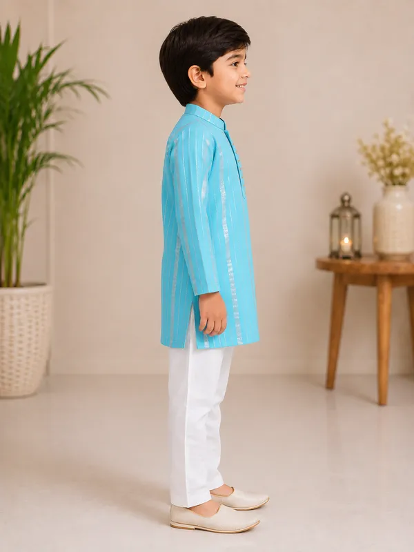 Boys_Aqua_Blue_Striped_Kurta_with_White_Pants_–_Festive_Ethnic_Wear_Set