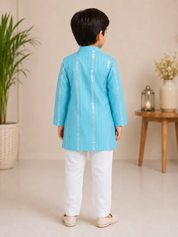 Boys_Aqua_Blue_Striped_Kurta_with_White_Pants_–_Festive_Ethnic_Wear_Set