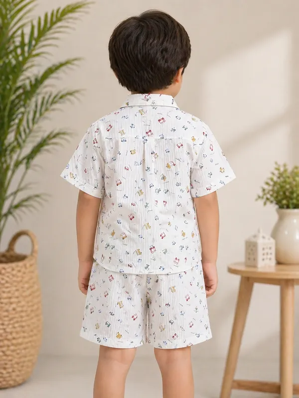 Boys_Cotton_Co-Ord_Set_White_Vehicle_Print_Shirt_&_Shorts